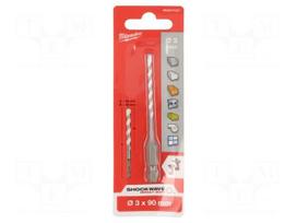 Drill bit | Ø: 3mm | L: 45mm | tungsten carbide | Drill Bit: impact