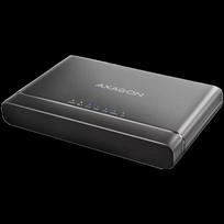 Axagon USB 3.2 Gen 2 adapter for connecting NVMe M.2 SSDs and SATA 2.5"/3.5" drives with cloning function.
