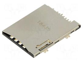 Connector: for cards | PIN: 8 | SMT | Contacts: copper alloy | reel