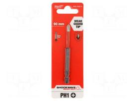 Screwdriver bit | Phillips | PH1 | Kind: impact | Overall len: 90mm