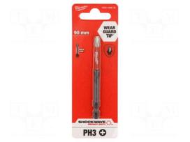 Screwdriver bit | Phillips | PH3 | Kind: impact | Overall len: 90mm