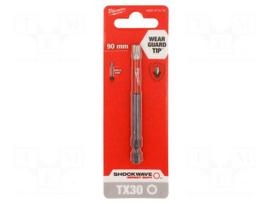 Screwdriver bit | TX30 | Kind: impact | Overall len: 90mm