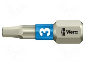 Screwdriver bit | Hex Plus key | HEX 3mm | 1/4" | Overall len: 25mm