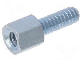 Screwed spacer sleeve | 4.8mm | Int.thread: UNC4-40 | hexagonal