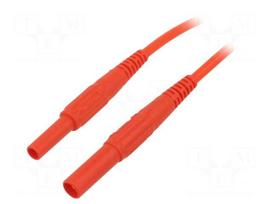 Test lead: single | 19A | banana socket 4mm,banana plug 4mm | red