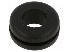 Grommet | Ømount.hole: 11.1mm | Øhole: 7.92mm | rubber | black
