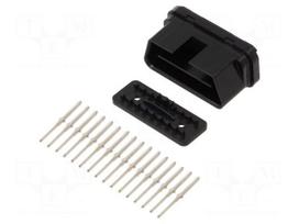 Diagnostic connector OBD II | Body: black | male