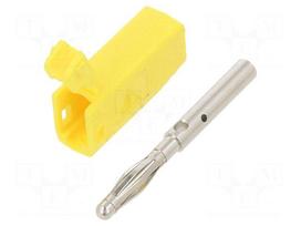 Laboratory connector: 2mm banana | plug | 10A | 30VAC | 60VDC | yellow