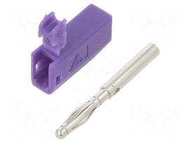 Laboratory connector: 2mm banana | plug | 10A | 30VAC | 60VDC | violet