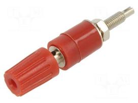 Laboratory connector: 2mm banana | socket | 15A | 30VAC | 60VDC | red