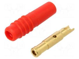 Laboratory connector: 1mm banana | socket | 6A | 30VAC | 60VDC | red