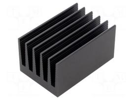 Heatsink: extruded | grilled | black | L: 75mm | W: 50mm | H: 40mm | 2.5K/W