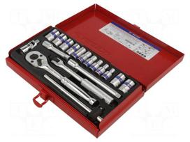 Wrench-set | 8-angles,socket spanner | 1/4" | 18pcs.