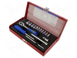 Wrench-set | 6-angles,socket spanner | 1/4" | 16pcs.