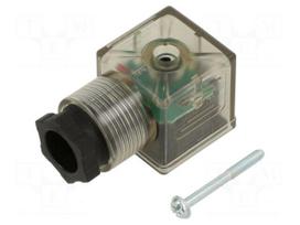 Connector: valve connector | plug | form A | 18mm | female | PIN: 3 | 24V