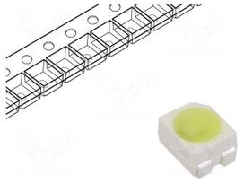 LED | white cold | SMD | PLCC4 | Case (mm): 3528 | 2000mcd | 120° | 14mA