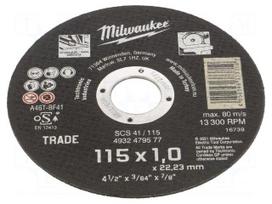 Cutting wheel | Ø: 115mm | Disc thick: 1mm | steel | 22.2mm