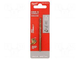 Drill bit | for metal | Ø: 4.8mm | high speed steel cobalt HSS-Co