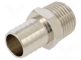 Threaded fitting | connector pipe | nickel plated brass | 17mm