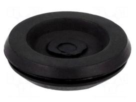 Grommet | with bulkhead | Ømount.hole: 12.2mm | Øhole: 9mm | black