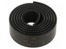 Tape: hook and loop | W: 25mm | L: 1m | Thk: 3.51mm | acrylic | black