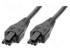 Cable | female | PIN: 2 | 0.5m | 8.5A | Insulation: PVC | black | tinned | 1x2
