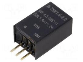 Converter: DC/DC | Uin: 4.5÷36VDC | Uout: 1.8VDC | Iout: 2A | SIP3 | THT