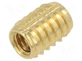 Threaded insert | brass | M4 | BN 37915 | L: 8.4mm | for plastic
