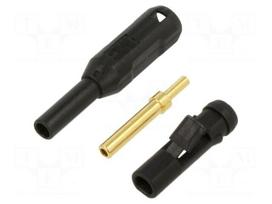 Laboratory connector: 1,5mm banana | socket | black | insulated