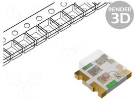 LED | RGB | SMD | 1.7÷2.4/2.7÷3.8VDC | 1.6x1.6x0.35mm | 120° | 20mA