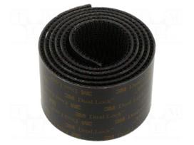 Tape: hook and loop | W: 50mm | L: 1m | Thk: 3.51mm | acrylic | black