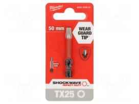 Screwdriver bit | Torx® | TX25 | Kind: impact | Overall len: 50mm