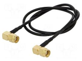 Cable | 0.5m | RP-SMA male,both sides | black | angled | 50Ω