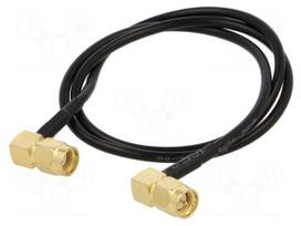 Cable | 0.5m | RP-SMA male,SMA male | black | angled | 50Ω