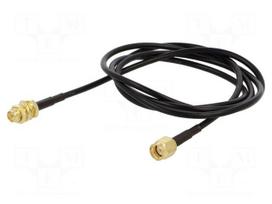 Cable | 1m | RP-SMA male,RP-SMA female | black | straight | 50Ω