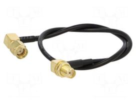 Cable | 0.3m | RP-SMA male,SMA female | black | angled | 50Ω
