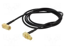 Cable | 1m | RP-SMA male,RP-SMA female | black | angled | 50Ω