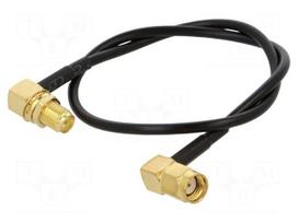 Cable | 0.3m | RP-SMA male,RP-SMA female | black | angled | 50Ω
