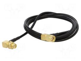 Cable | 1m | RP-SMA male,SMA female | black | angled | 50Ω