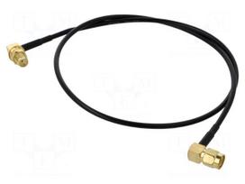 Cable | 0.5m | RP-SMA male,SMA female | black | angled | 50Ω