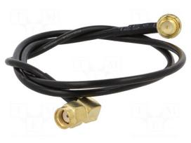 Cable | 0.5m | RP-SMA male,RP-SMA female | black | angled | 50Ω