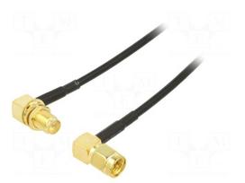 Cable | 0.5m | RP-SMA female,SMA male | black | angled | 50Ω