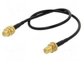 Cable | 0.3m | RP-SMA female,both sides | black | straight | 50Ω