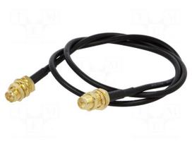 Cable | 0.5m | RP-SMA female,both sides | black | straight | 50Ω