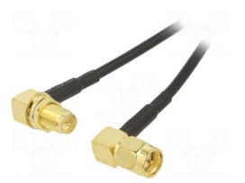Cable | 1m | RP-SMA female,SMA male | black | angled | 50Ω
