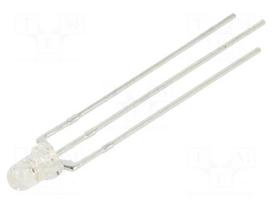 LED | red/green | 3mm | 30° | Front: convex | 1.6÷2.4/2.6÷3.4VDC