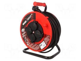 Extension lead | H05RR-F | 3G1.5mm2 | 50m | rubber | black | reel | 16A
