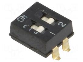 Switch: DIP-SWITCH | Poles number: 2 | ON-OFF | 0.025A/24VDC | Pos: 2