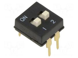 Switch: DIP-SWITCH | Poles number: 2 | ON-OFF | 0.025A/24VDC | Pos: 2