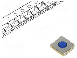 Microswitch TACT | SPST-NO | Pos: 2 | 0.05A/24VDC | SMT | none | 1.96N